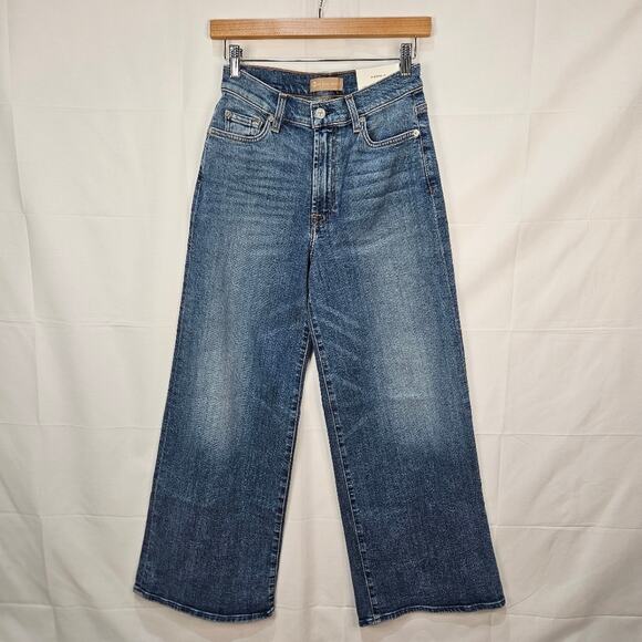 7 For All Mankind Jeans Cropped Jo Luxe Vintage Faded Blue Size 27 - Picture 1 of 9